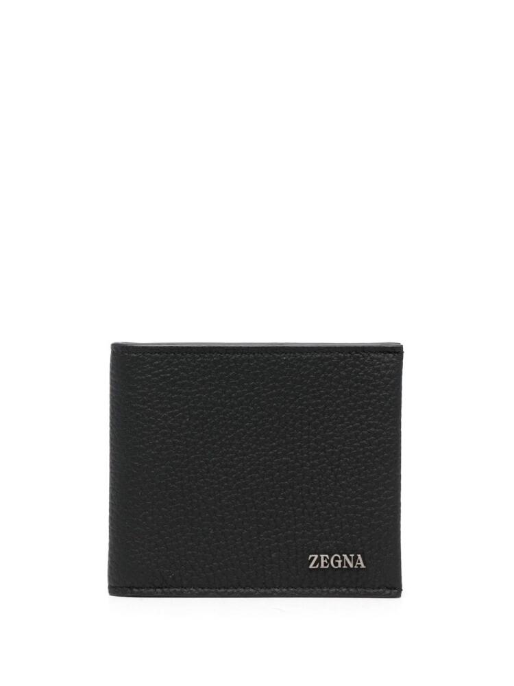 Zegna logo-plaque bi-fold wallet - Black Cover