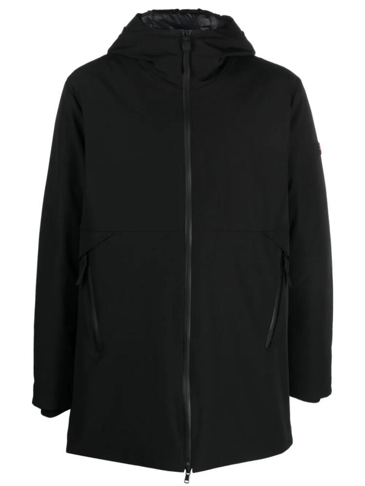 Peuterey logo-patch hooded coat - Black Cover