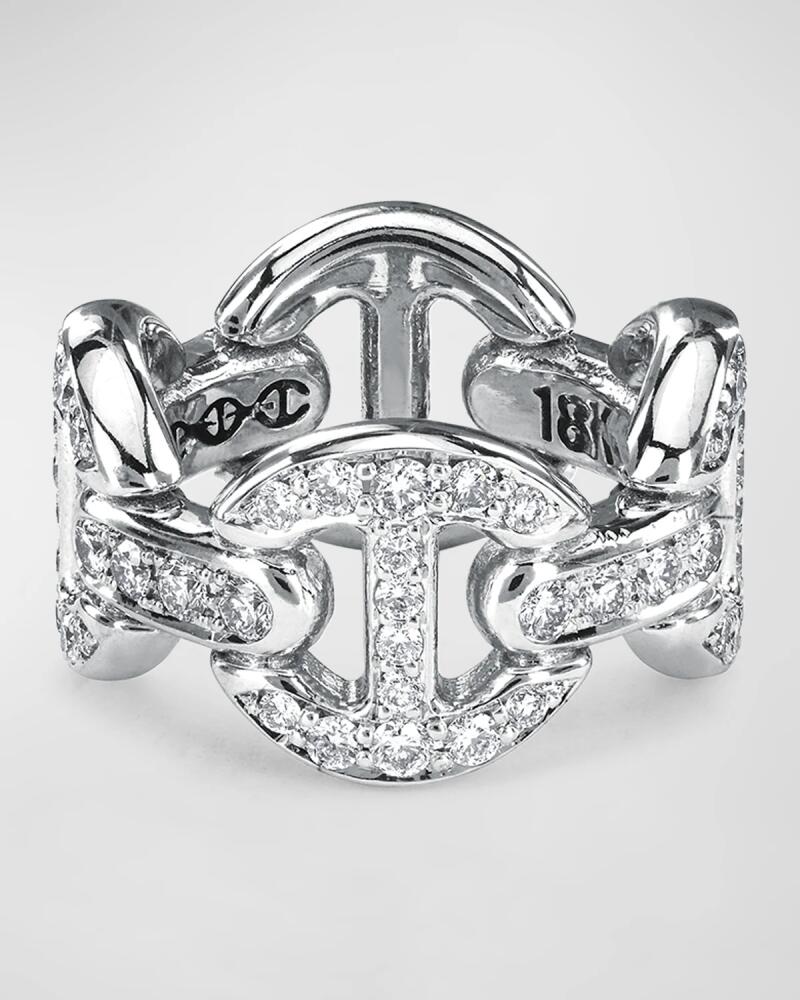 Hoorsenbuhs 18K White Gold Quad Link Antiquated Ring Cover