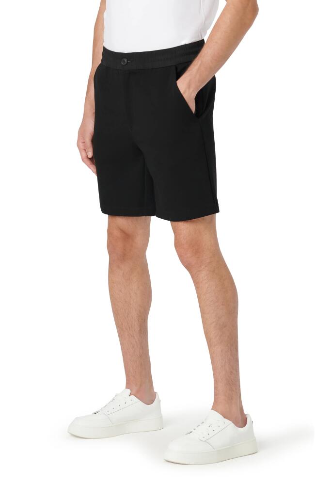 Bugatchi Flat Front Knit Shorts in Black Cover