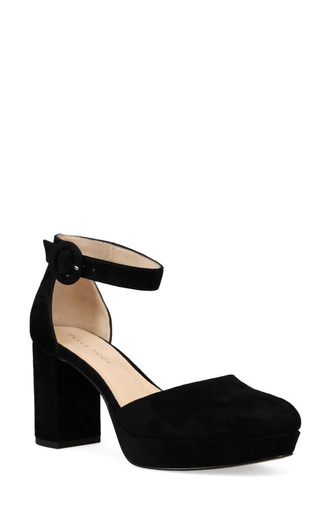 Pelle Moda Lenor Block Heel Platform Pump in Black Cover