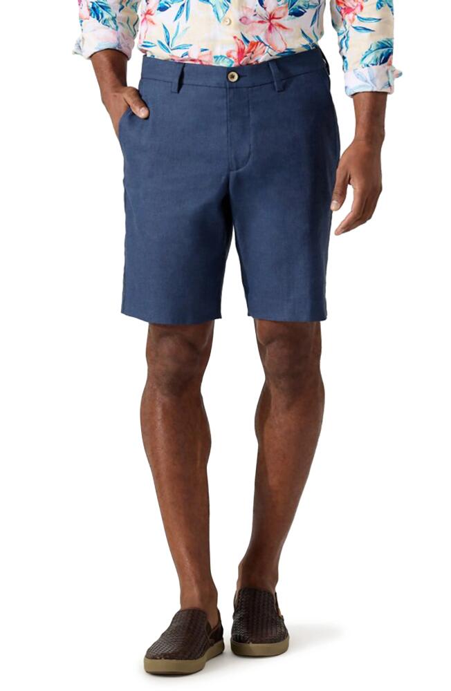 Tommy Bahama Lahaina Bay Flat Front Linen Blend Shorts in Navy Cover