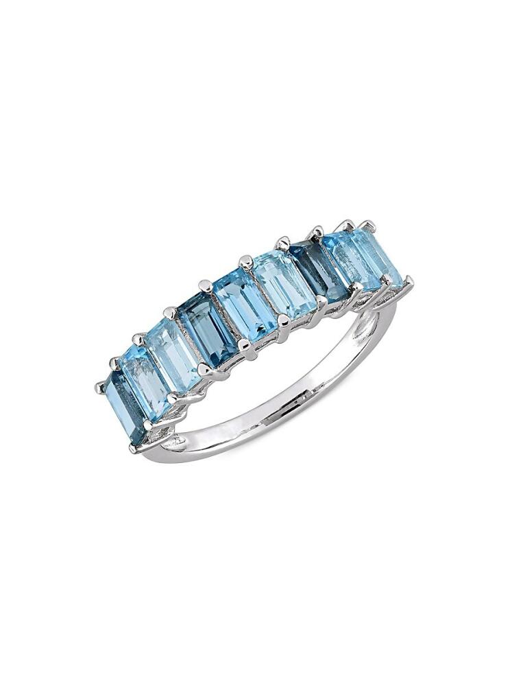 Sonatina Women's Sterling Silver & Blue Topaz Half Eternity Ring Cover