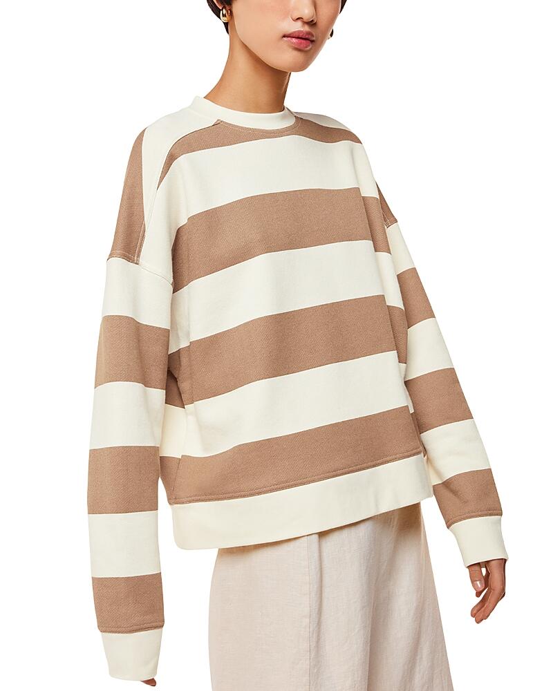 Whistles Cotton Wide Stripe Sweater Cover