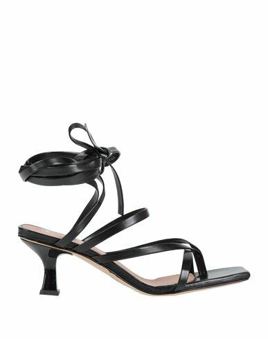 Divine Follie Woman Thong sandal Black Soft Leather Cover