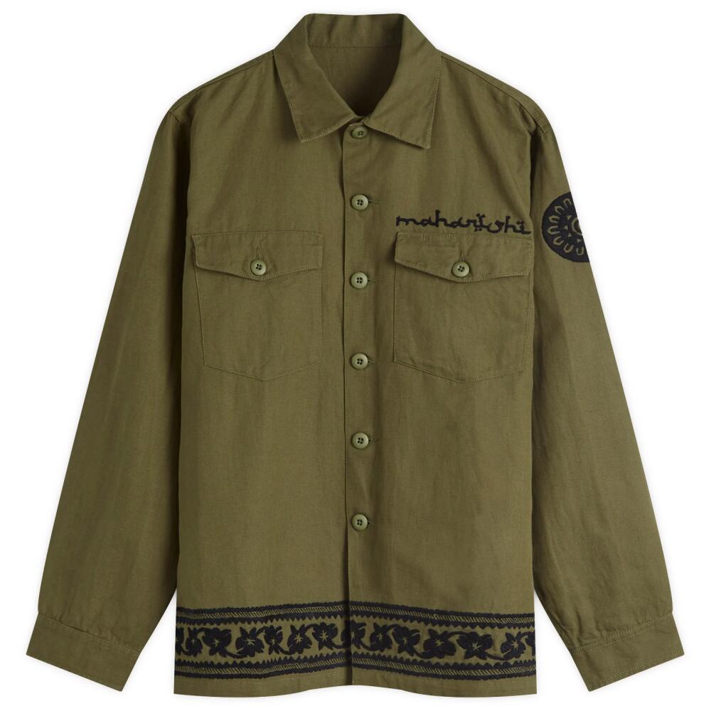 Maharishi Men's Thar Dragon Utility Shirt in Olive Cover