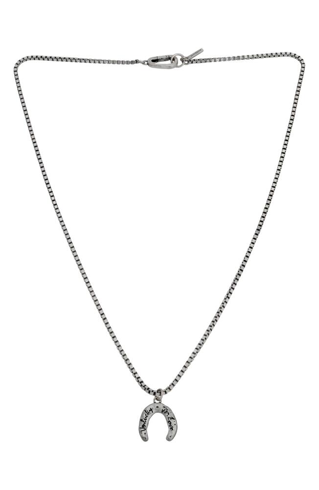 AllSaints Men's Unlucky Horseshoe Pendant Necklace in Warm Silver Cover