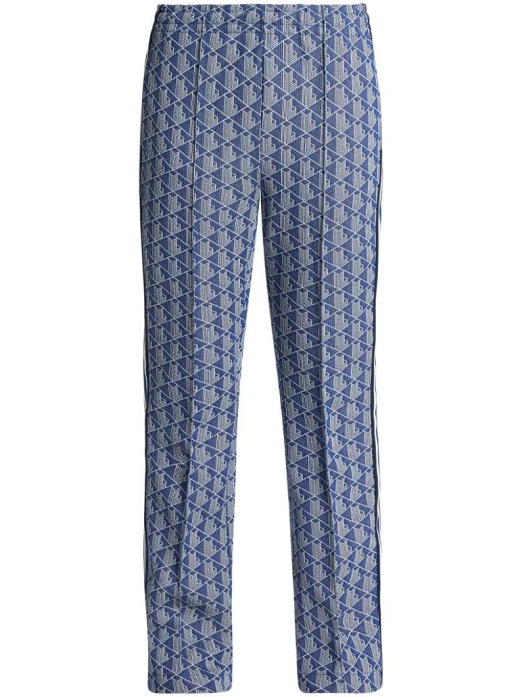 Lacoste monogram-pattern track pants - Blue Cover