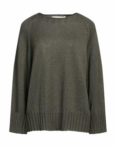 Lamberto Losani Woman Sweater Dark green Silk, Cashmere Cover