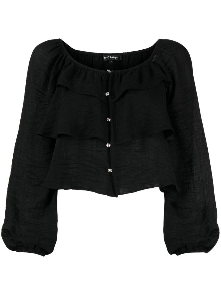 tout a coup textured tiered top - Black Cover