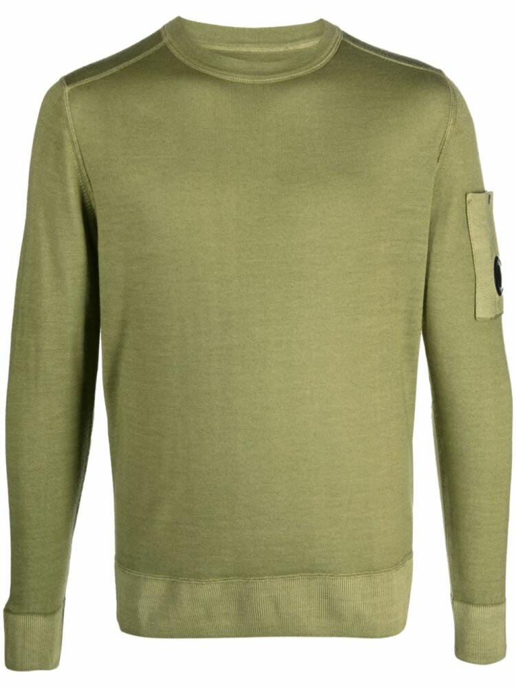 C.P. Company Lens-detail wool jumper - Green Cover