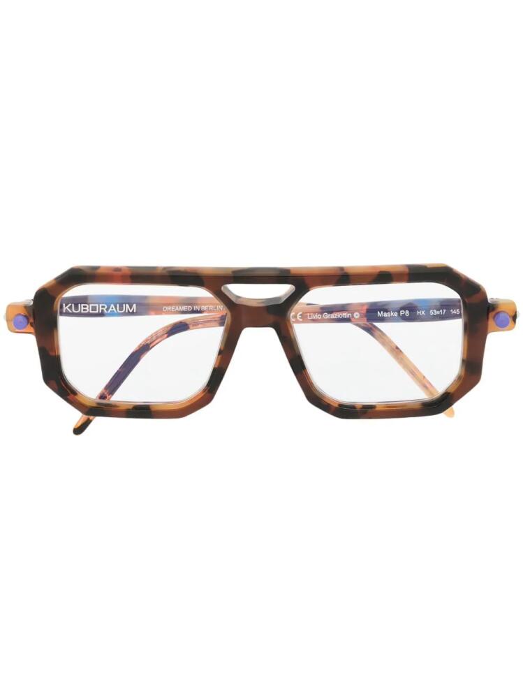 Kuboraum tortoiseshell pilot-frame glasses - Brown Cover