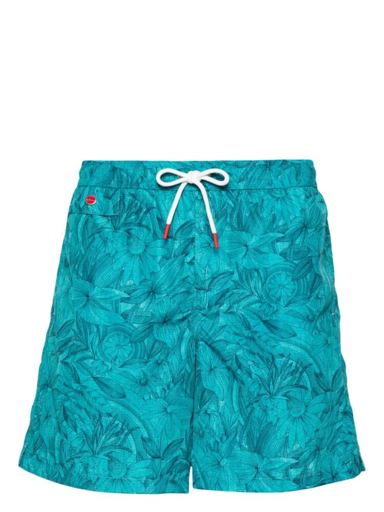 Kiton logo-embroidered swim shorts - Green Cover