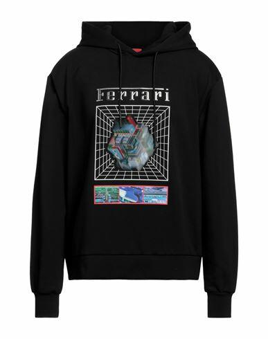 Ferrari Man Sweatshirt Black Cotton, Polyester, Polyamide Cover