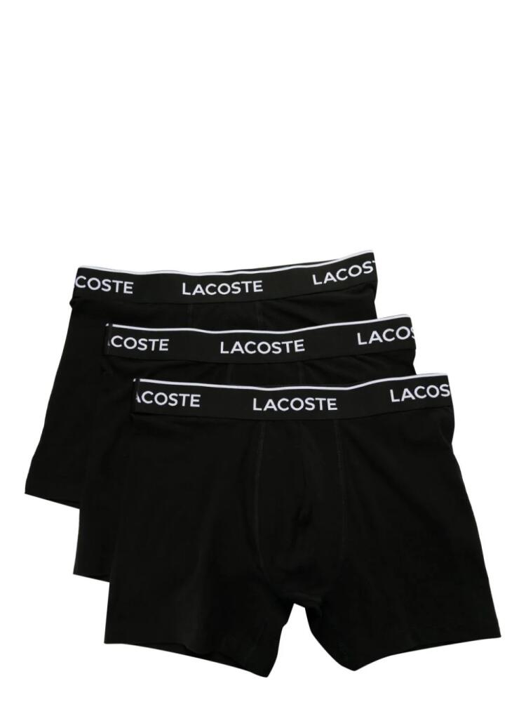 Lacoste logo-waistband slip-on boxers (pack of three) - Black Cover