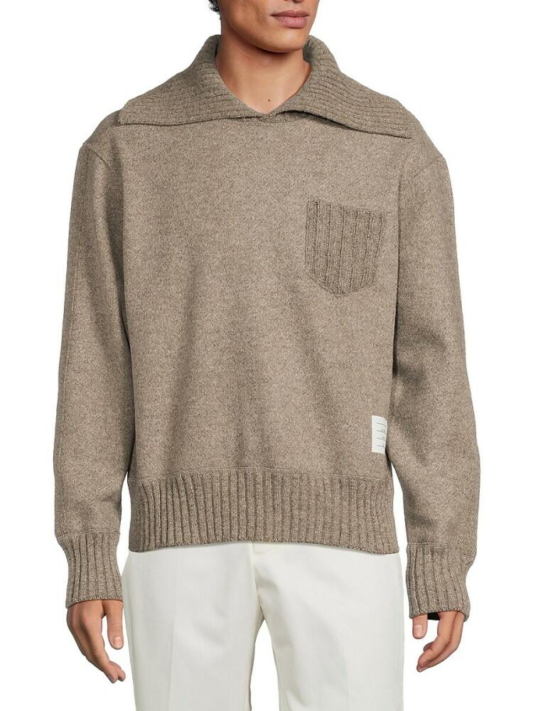 Thom Browne Men's Wool Blend Sweatshirt - Brown Cover