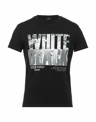 Ermanno Scervino Man T-shirt Black Cotton, Elastane Cover