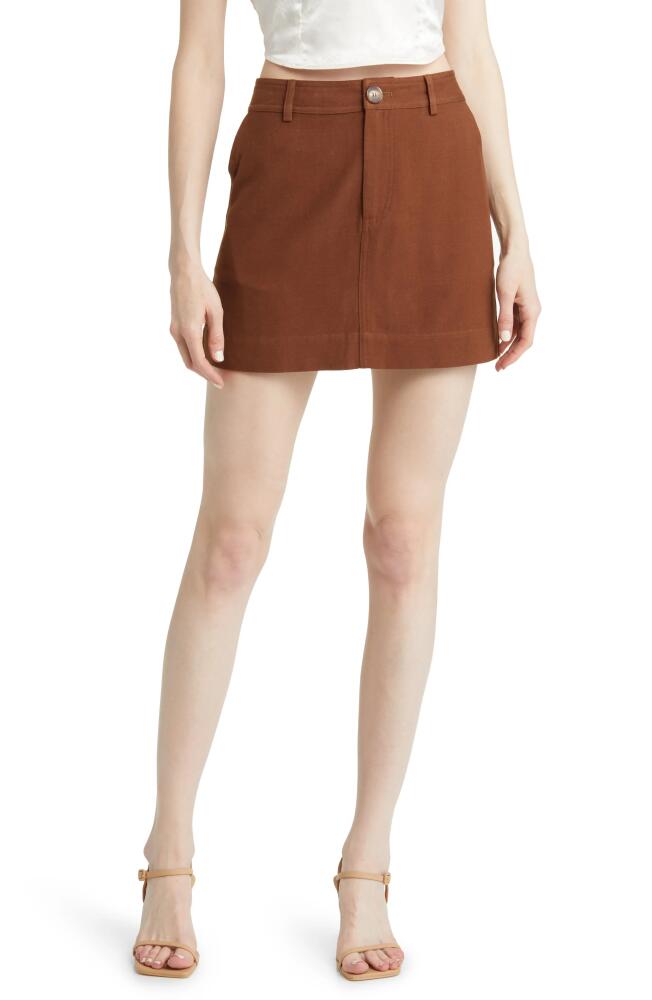 Sophie Rue Pauline Linen Blend Miniskirt in Brown Cover