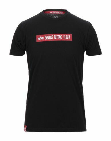 Alpha Industries Man T-shirt Black Cotton Cover