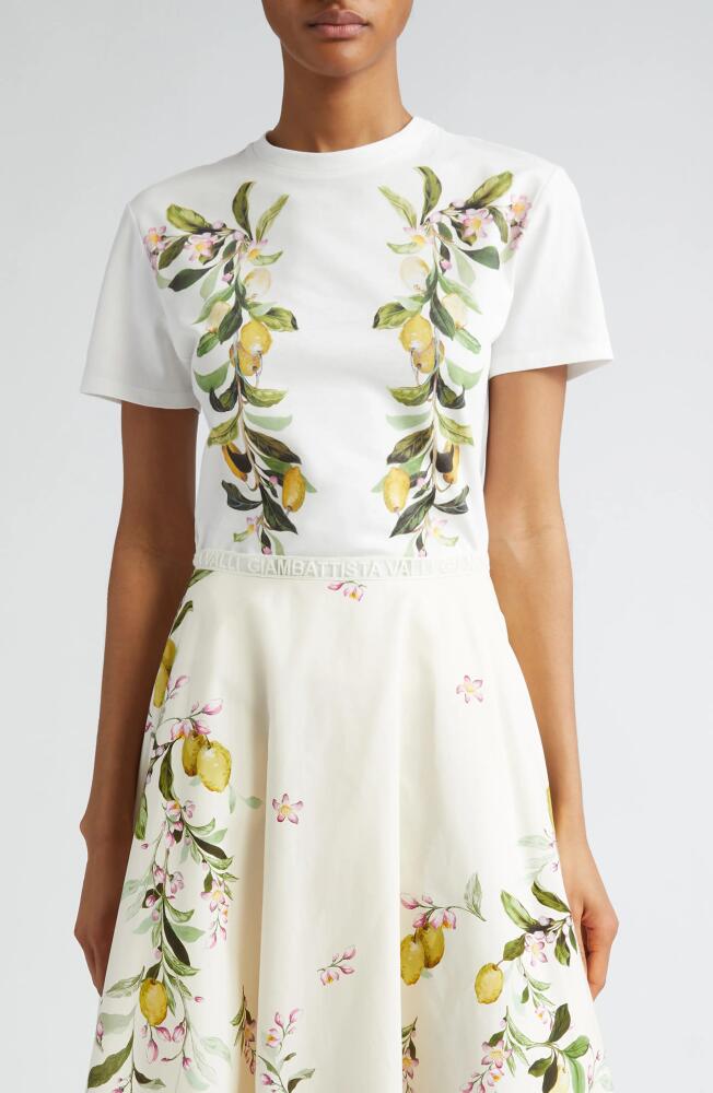 Giambattista Valli Lemon Tree Cotton Graphic T-Shirt in White Cover