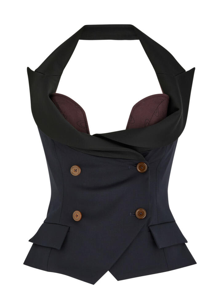 Vivienne Westwood Horseshoe Layered Wool Corset top - Navy Cover