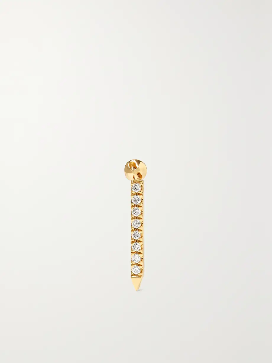 MARIA TASH - Eternity Bar 11mm 18-karat Gold Diamond Single Earring - One size Cover