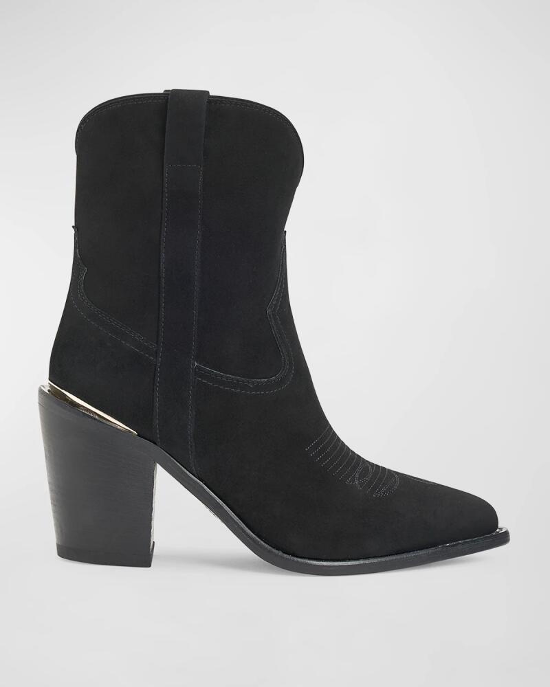 Partlow Leigh Anne Suede Western Ankle Booties Cover