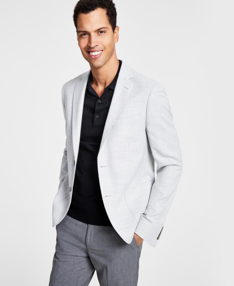 Calvin Klein Men's Solid Slim-Fit Soft Sport Coat - Heather/grey Cover