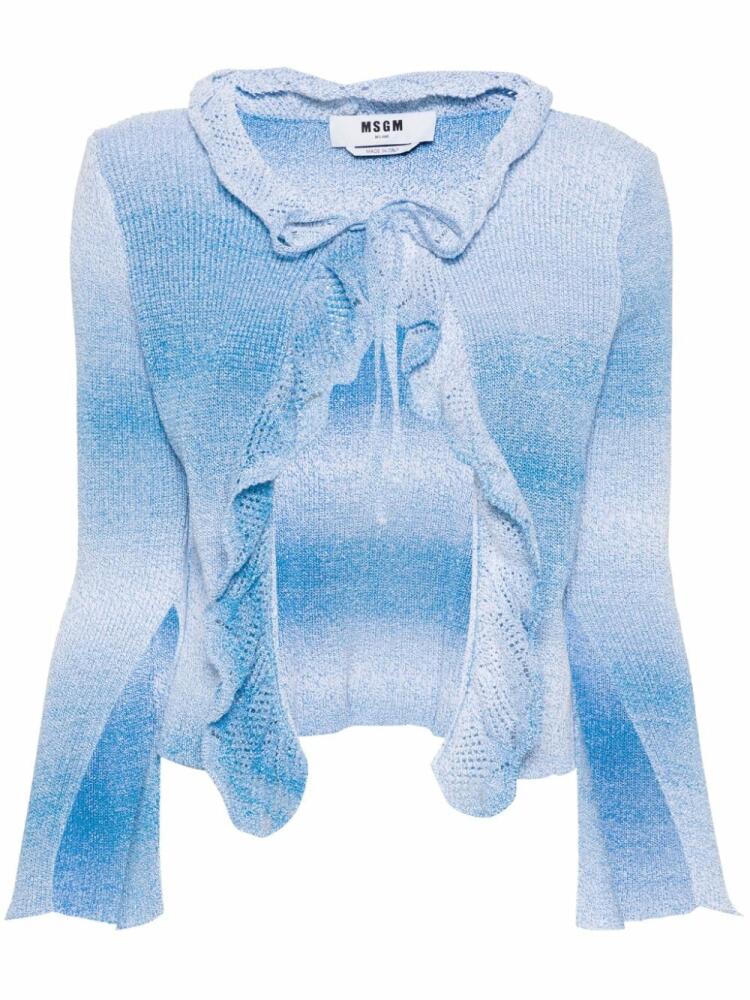 MSGM frilled-detail cardigan - Blue Cover