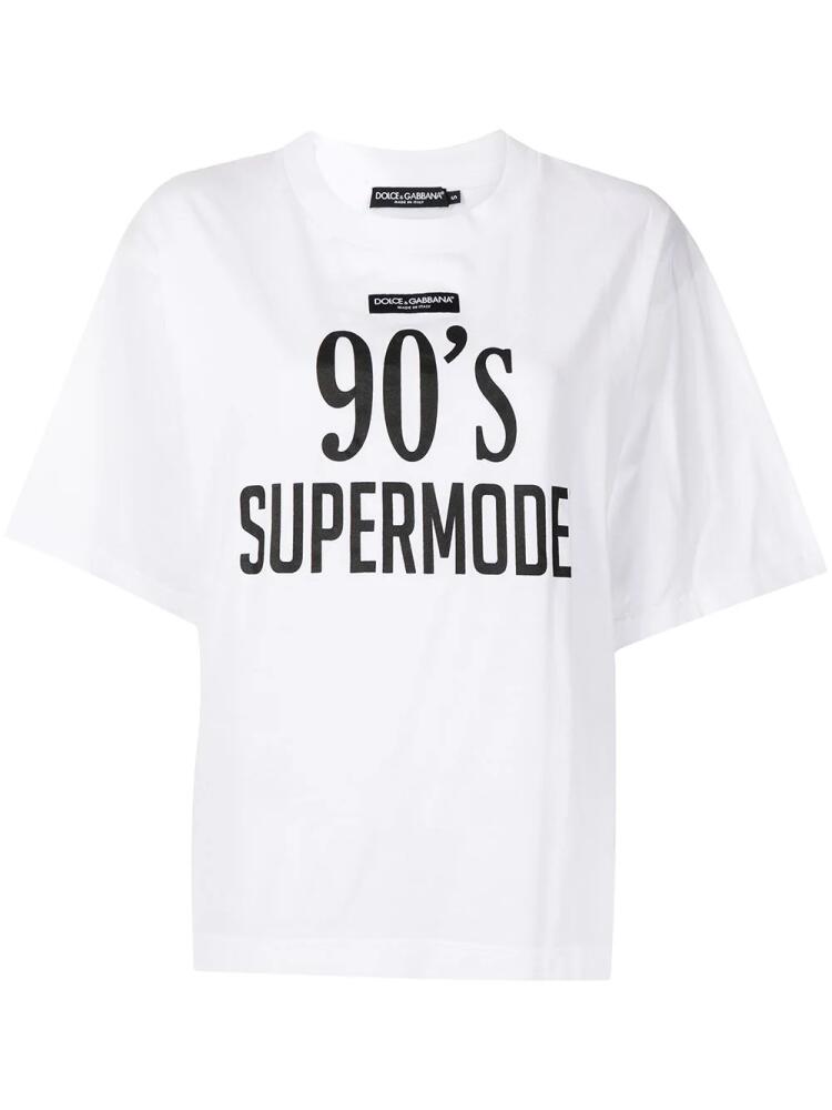 Dolce & Gabbana slogan-print cotton T-shirt - White Cover