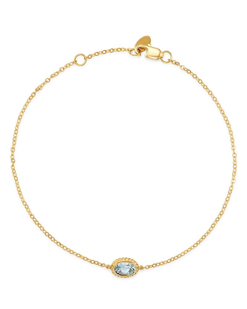 Bloomingdale's Fine Collection Aquamarine Oval Bezel Set Bracelet in 14K Yellow Gold - Exclusive Cover