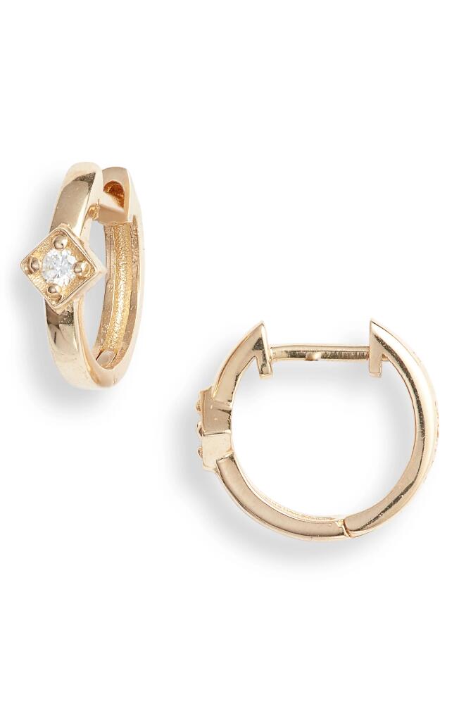 Anzie Cleo Diamond Huggie Hoop Earrings in Gold/Diamond Cover