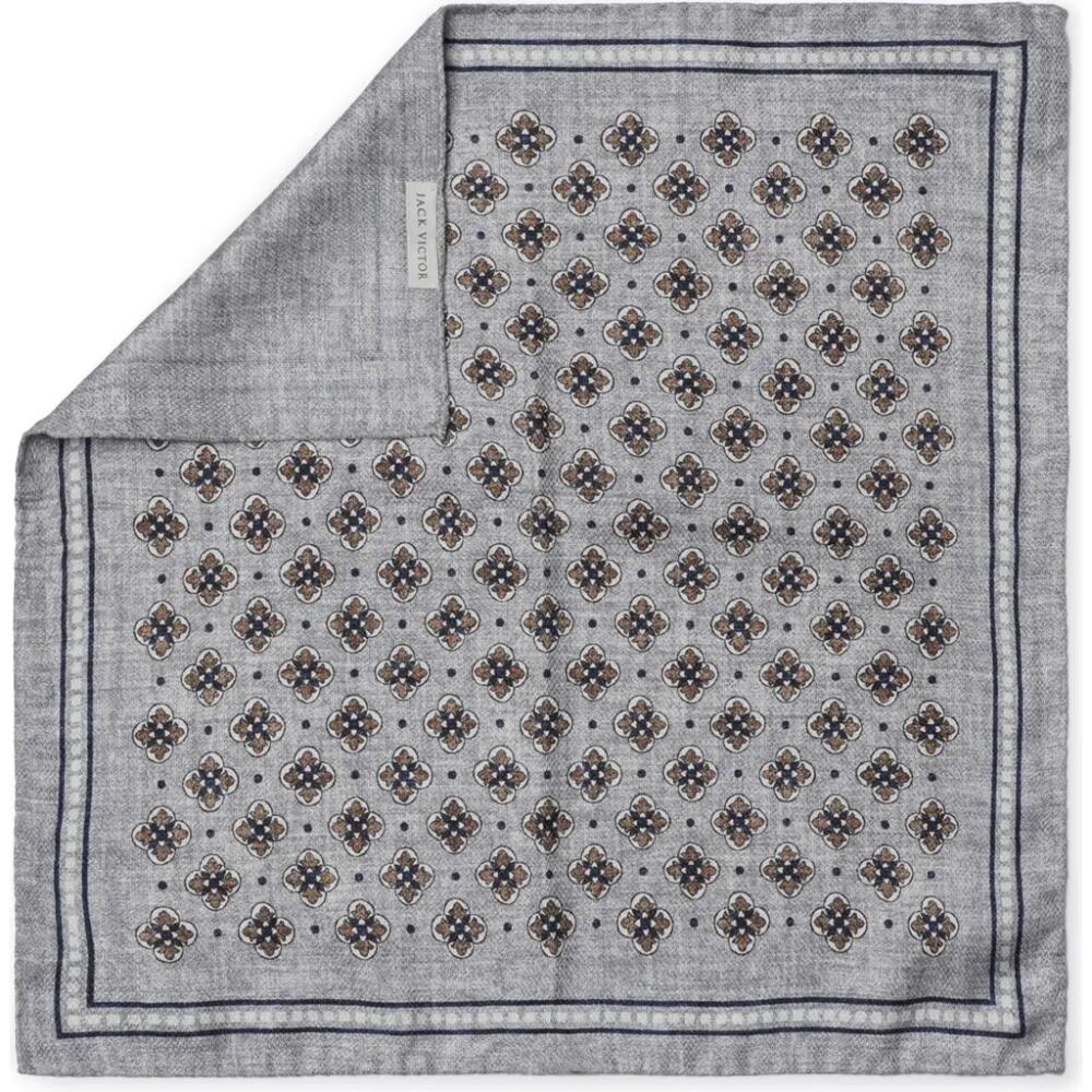 Jack Victor Anwoth Reversible Silk Pocket Square in Grey Cover