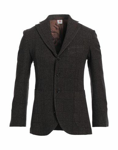 Luigi Borrelli Napoli Man Blazer Dark brown Virgin Wool, Cashmere Cover