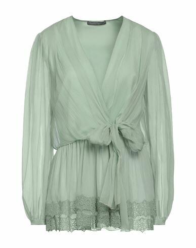 Alberta Ferretti Woman Shirt Light green Polyester Cover