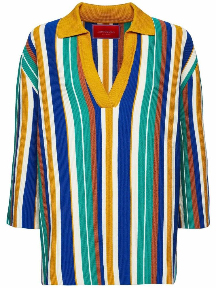 La DoubleJ Bay Polo stripe-pattern jumper - Green Cover