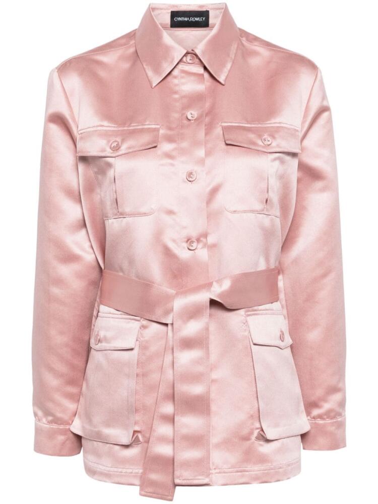 Cynthia Rowley pleated-back satin safari jacket - Pink Cover