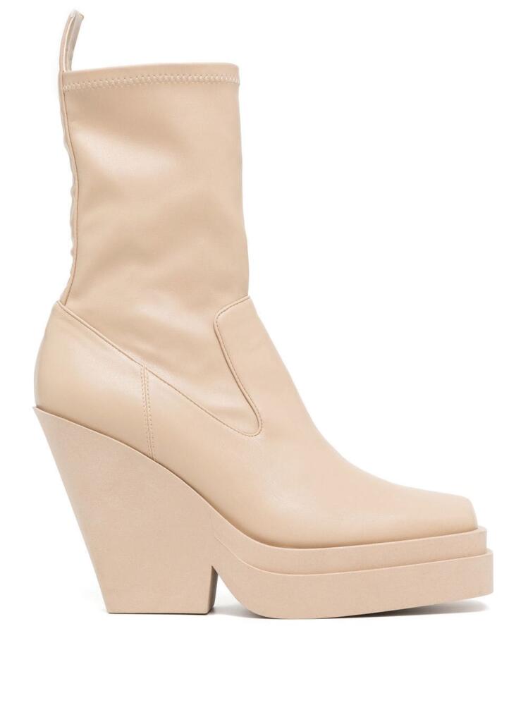 GIABORGHINI Texan 120mm tapered-heel ankle boots - Neutrals Cover