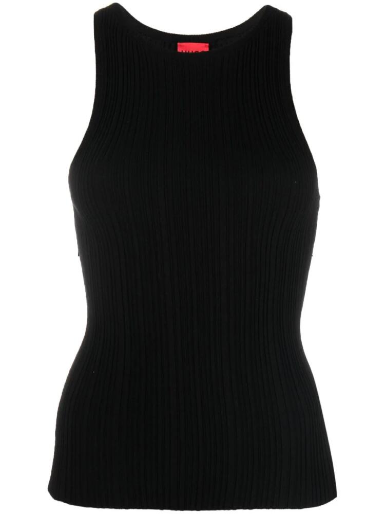 HUGO ribbed-knit crew-neck tank top - Black Cover