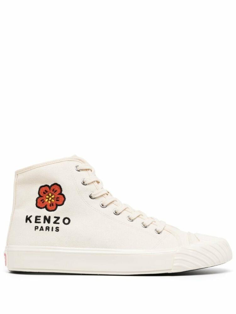 Kenzo logo-embroidered high-top sneakers - Neutrals Cover