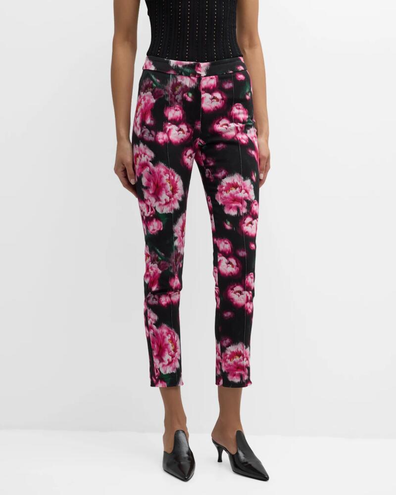 Adam Lippes Daphne Floral-Print Cotton Twill Skinny-Leg Ankle Pants Cover