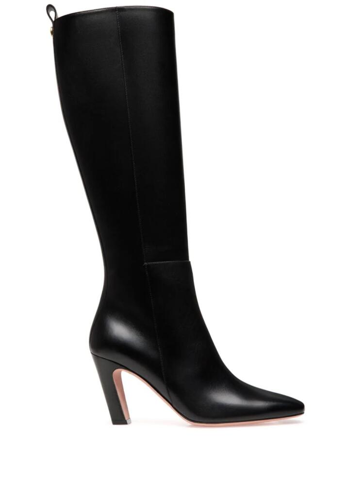 Bally logo-plaque heeled knee-high boots - Black Cover