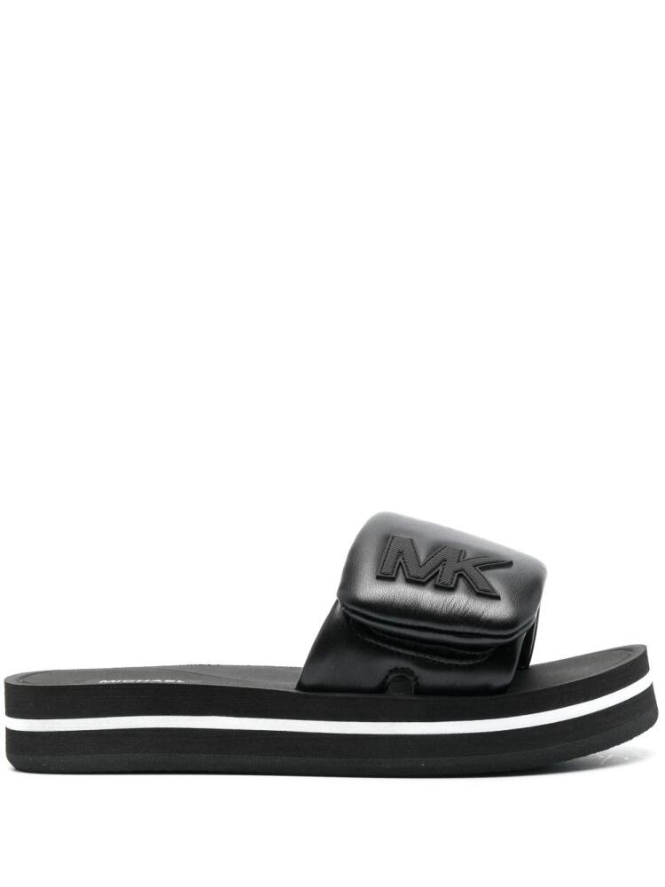 Michael Michael Kors logo-embossed platform slides - Black Cover