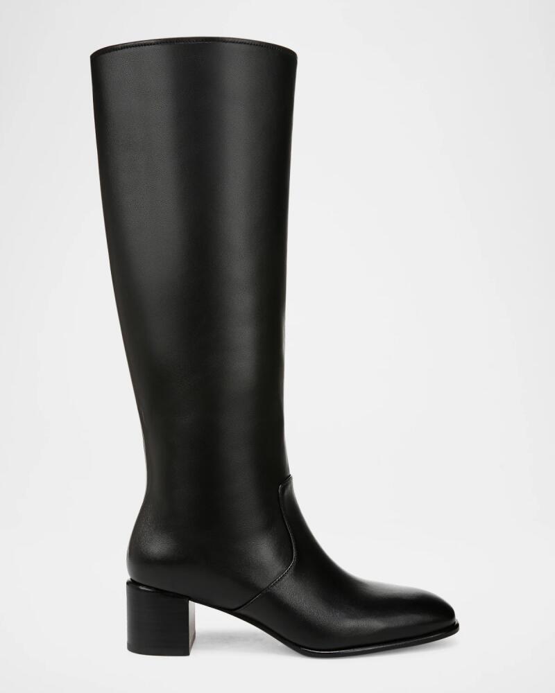 Vince Leather Block-Heel Knee Boots Cover