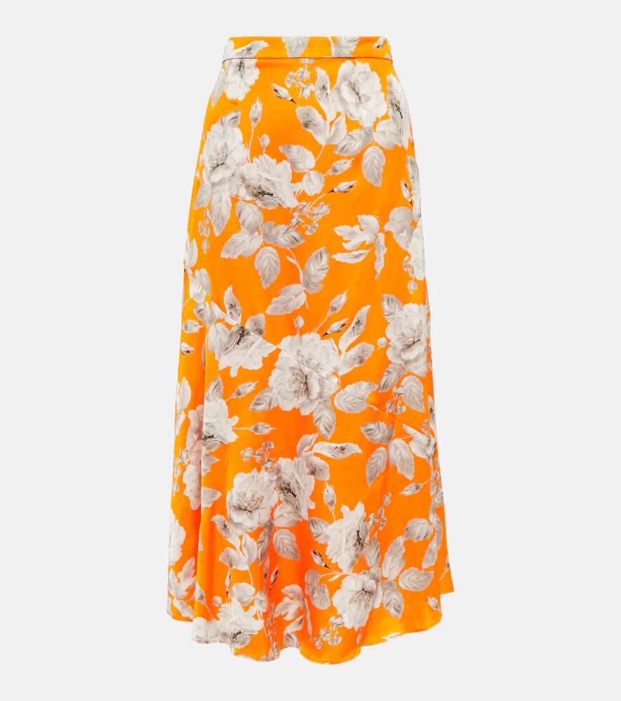 Erdem Griselda floral satin midi skirt Cover