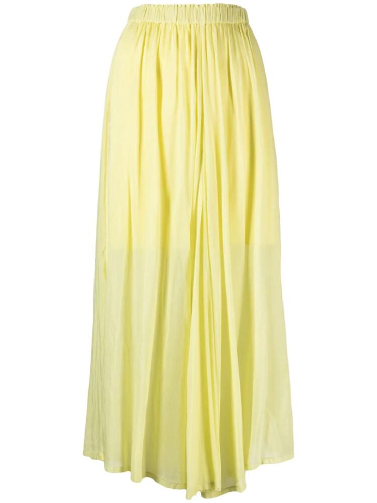 Forte Forte semi-sheer elasticated-waist midi skirt - Yellow Cover