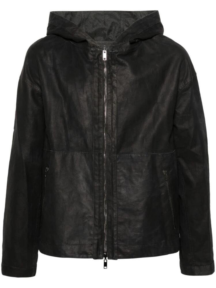 Salvatore Santoro hooded leather jacket - Black Cover