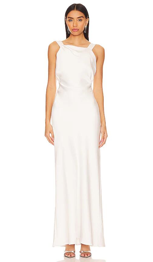 RTA Draped Back Maxi Dress in White Cover