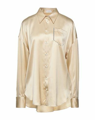 Brunello Cucinelli Woman Shirt Sand Silk, Elastane, Brass Cover