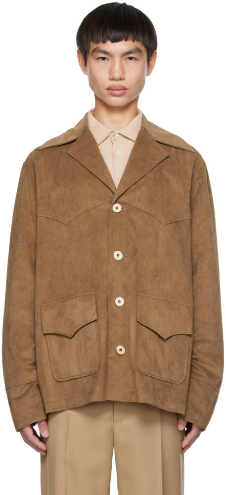 Séfr Tan Jules Faux-Suede Jacket Cover